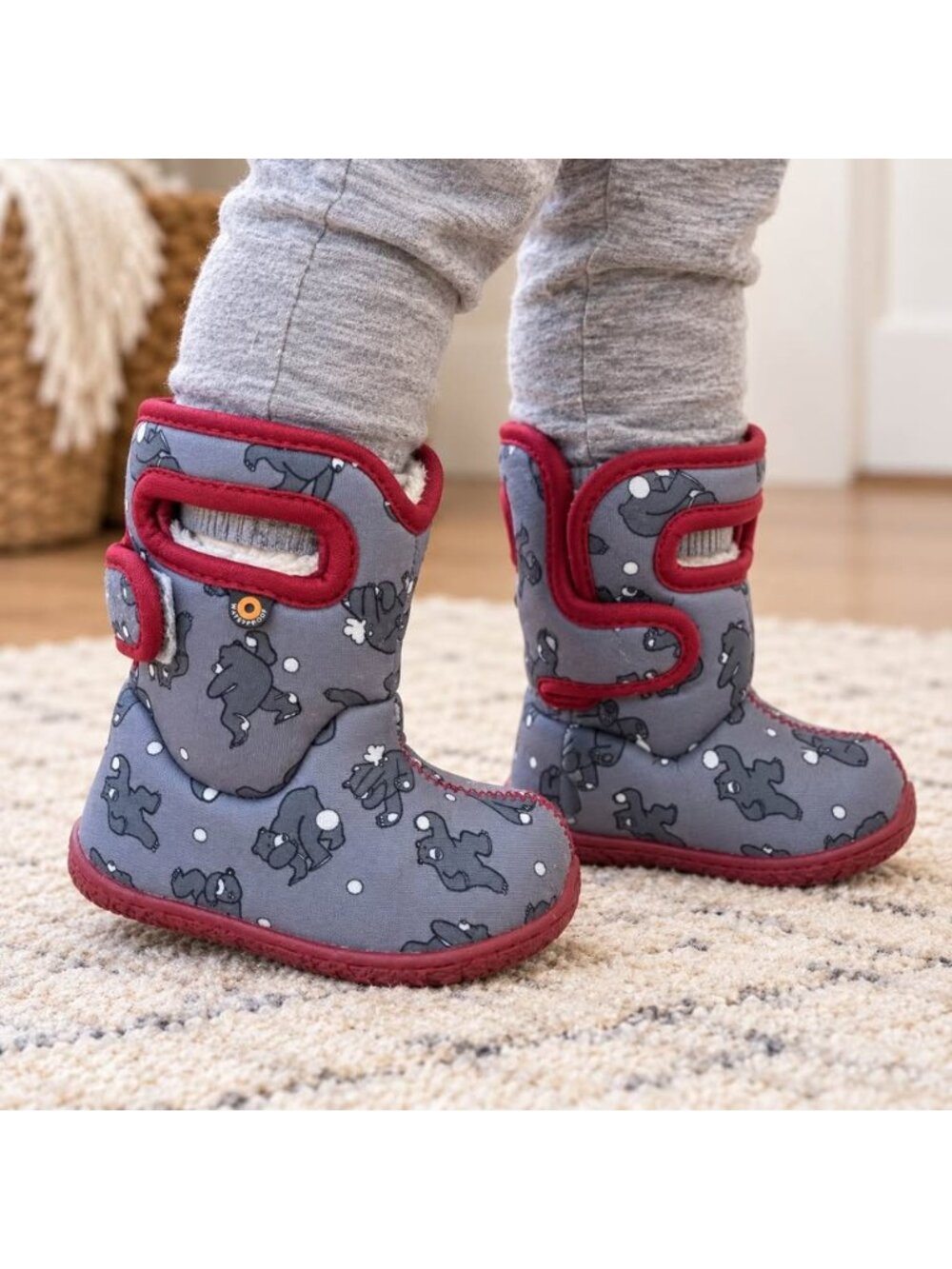 BOGS Baby Bogs Waterproof Insulated Bear Print Winter Boots Size 6